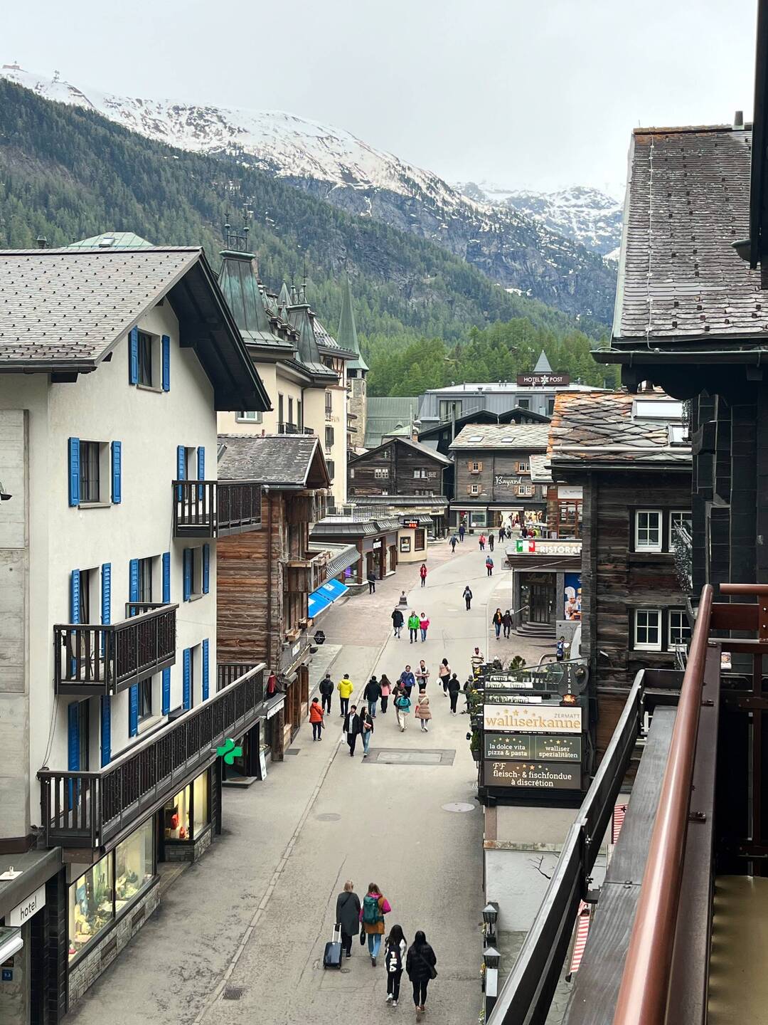 The Main Street, also the view from our balcony