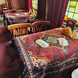 Carpet on the table was a sign of status