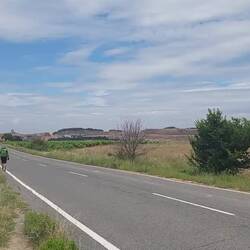 Zur Rechten Viana, weit links hinten Logroño.