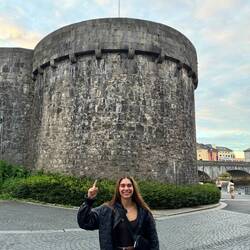 Taylor with her Irish Castle - Sgt Antsy gave her a list she's supposed to complete... 1 down!