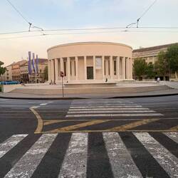 Art gallery in center of roundabout
