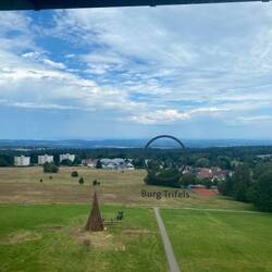 Die neue Hütte, habe die 107 Stufen des alten Wasserturms erklommen
