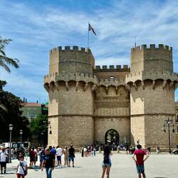 Built in 1392. Soldiers manned the gate, plus there is a mote around it.