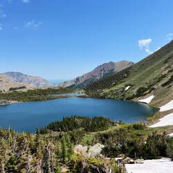 Lunch view onto Middle Carthew Lake