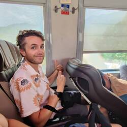 James enjoying his seat