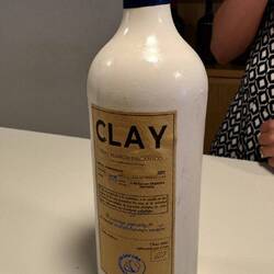 They bottle two of their wines in these clay bottles, it was aged in large clay amphoras.