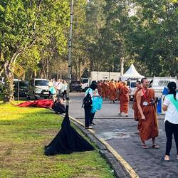 Monks at the temple for a festival