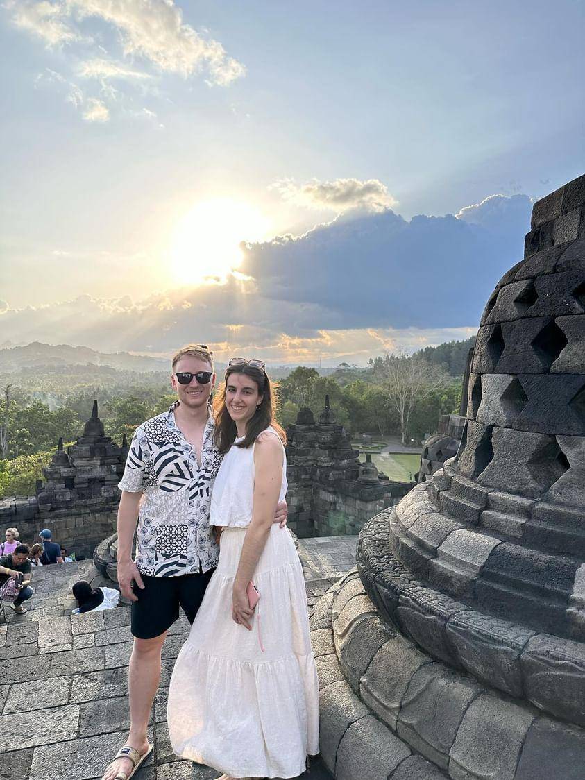Fotoshooting auf dem Borobudur Tempel