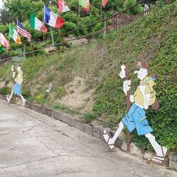 Ortseingang Belorados. Hier dreht sich alles um den Jakobsweg...