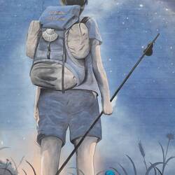 Ein vielfotografiertes Kunstwerk an einer Hausmauer.