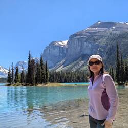 Spirit Island is in Maligne Lake in Jasper National Park.