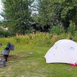 Camping dans un coin ydillique su bord de l'Elbe