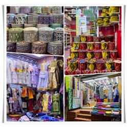 Shops setting up for a day of brisk business ... Mutrah Souq — Muscat, Oman.