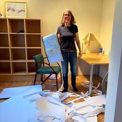 After some serious scissor work Karianne cut her maps down to size for loading into the kayak