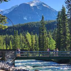 Glacial Bow river in Lake Louise, Banff National Park.