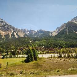Canadian Pacific Railway Line and the Rocky Mountains.