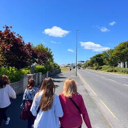 Walking to Blackrock Cottage for Lunch