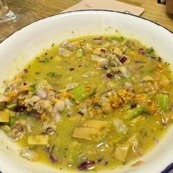 Another dish made with canned item, clam stew. Really good!