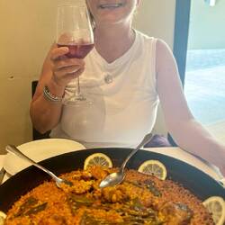 Traditional Valencian paella is made with chicken and rabbit.