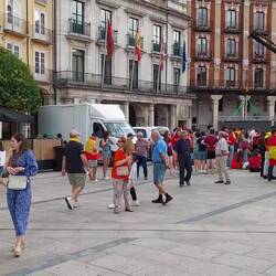 Kurz vor dem Stadt des Public Viewing der EM am Hauptplatz.