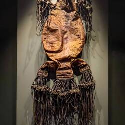 National Museum ... 20th century lizard skin carrying bag (ukkah) for ghee and honey — Muscat, Oman.