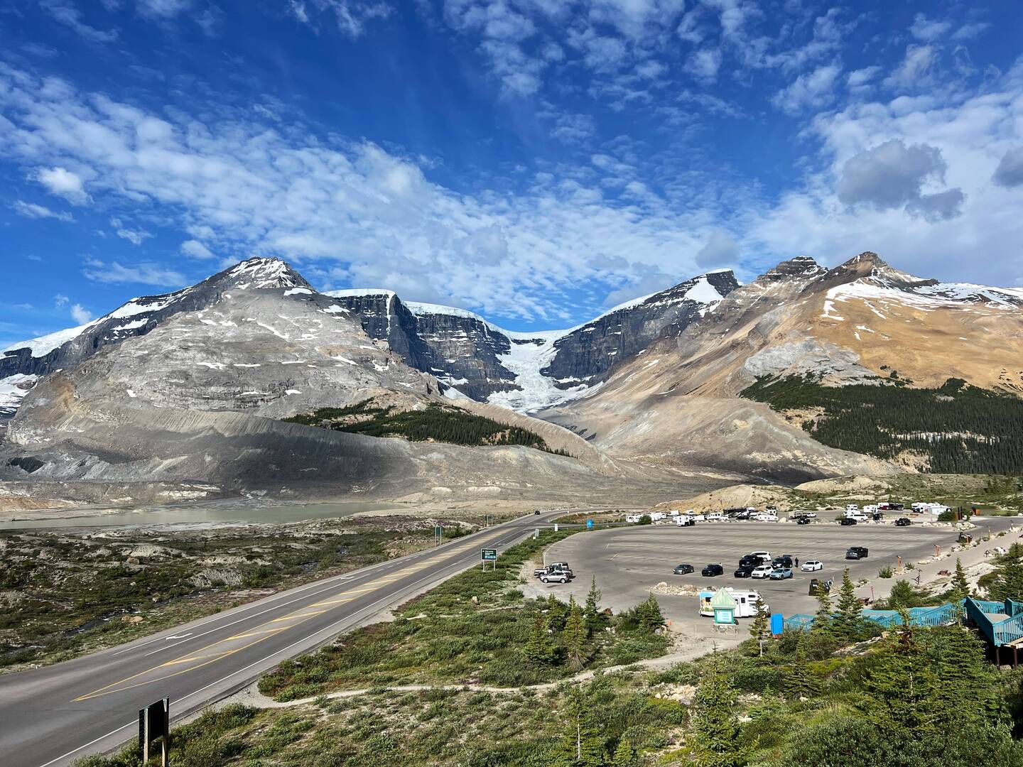 The glaciers and campground, aehm, parking lot that allows camping