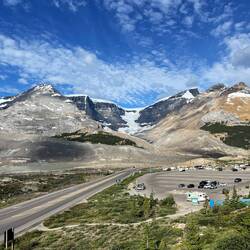 The glaciers and campground, aehm, parking lot that allows camping