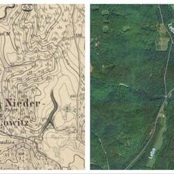 Beim Suchen hilft "maps.arcanum". Das sogenannte "Niederlowitz" existiert nicht mehr...