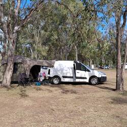 Camp set up at Lake Somerset