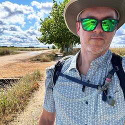 Wilson took a photo of me walking.
