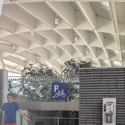 Bicycle parking lot at the train station