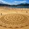 The beach has very expansive tides, and in a low tide, one guy made this gorgeous mandala