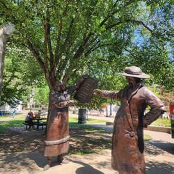 The Famous Five Women statue Monument in Calgary's Olympic Plaza.