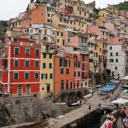 Riomaggiore's  not so colourful houses