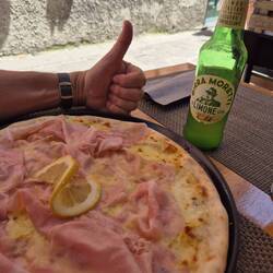 Papa's lemon pizza and beer