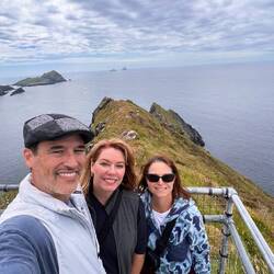 Out on the point, hope it doesn't give way (Denise was on two horse tranquilizers at this point!