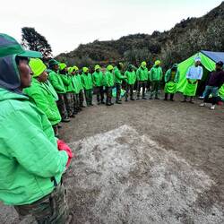 Thanking our team of porters