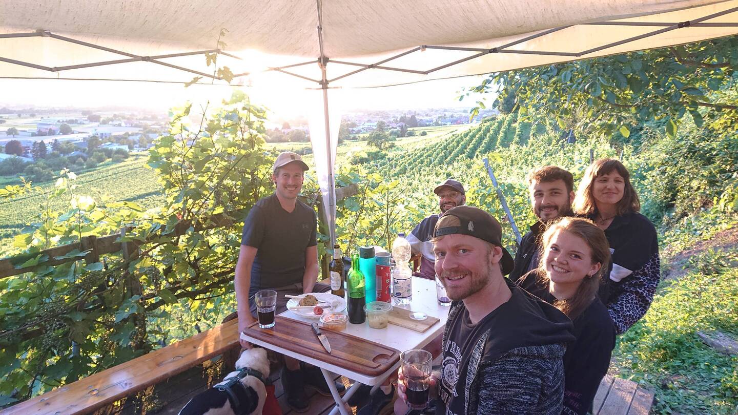 BBQ at Daniel's vineyard