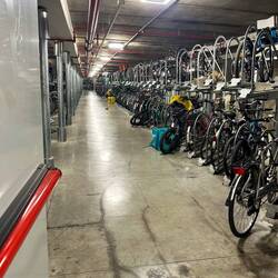 Bike garage in train station in Florence