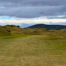 Fairway for number 11, a par 5. Notice the guy on top of the hill on the left teeing off.