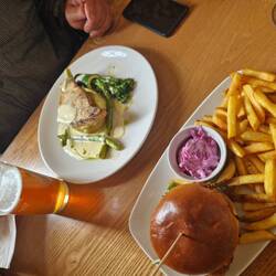 Will enjoyed his swordfish at The Three Bells