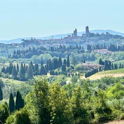 That's San Gimignano on the hilltop.
