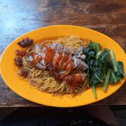 Duck on noodles