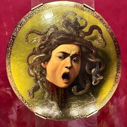 Head of Medusa on a shield, painted by Caravaggio