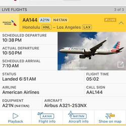 The FlightRadar24 record of our flight.
