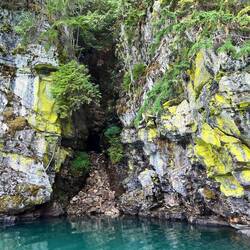 Former waterfall blocked by rockfall