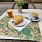 Breakfast: Freshly squeezed orange juice, tortilla (potatoes and ham), coffee