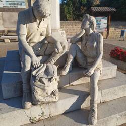 Pilgerdenkmal in Mansilla de las Mulas.