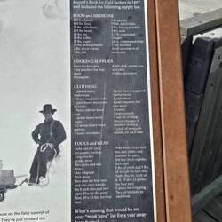 List of things a miner was required to have to pass into Canada