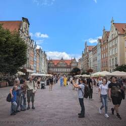 This "old town" reflects newer architecture as it was bombed beyond repair in WWII